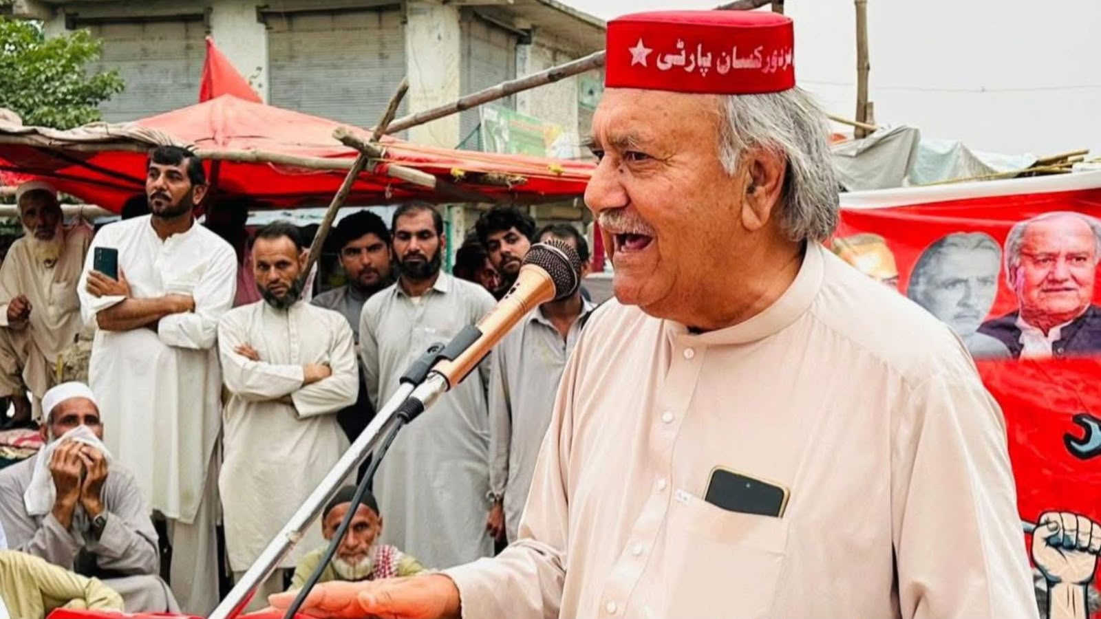 مزدور کسان ګوند ۷۵ کلن افضل خاموش ته د ۷ ورځني جسماني ریمانډ د منظورۍ غندنه کړې ده