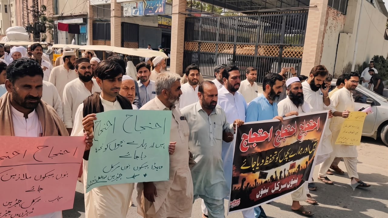 بنو : د واپډا ملازمینو د امنيت او د بريد کوونکو د نيولو لپاره احتجاج کړی